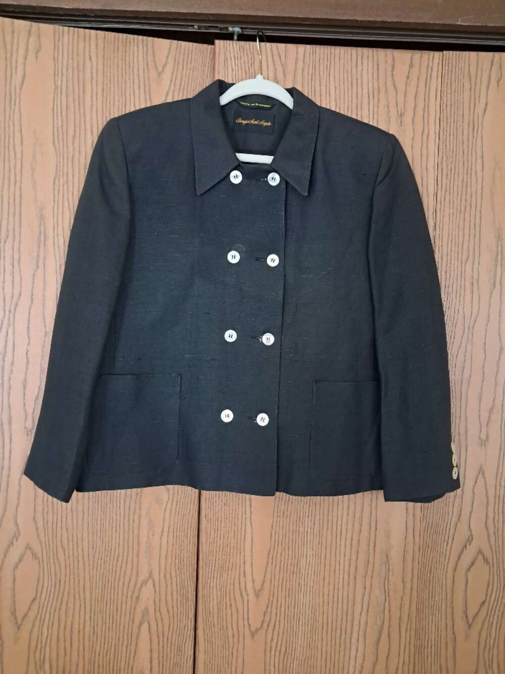 Giorgio Sant'Angelo Black Linen Blend Blazer Womens 14